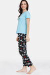 Zivame Color Me Happy Knit Cotton Pyjama Set - Jet Black — thumbnail 2